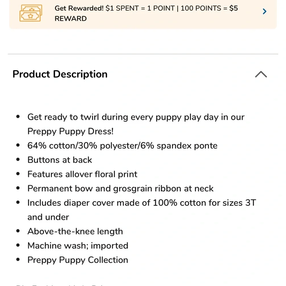 Gymboree Preppy Puppy poppy flower 5T dress‎